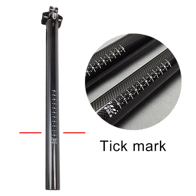 TOSEEK 3K Tija de Sillín Fibra de Carbono 31,6x400 Ligera