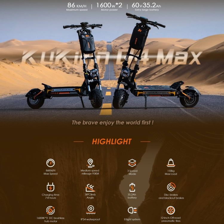 Kukirin G4 Max Scooter Eléctrico Todo Terreno 3200W Potencia