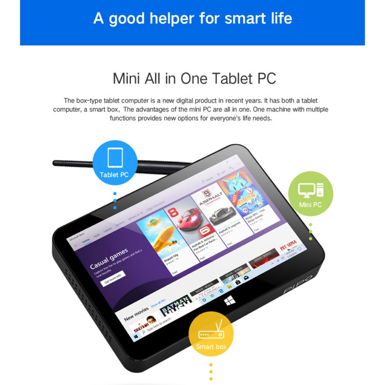 PiPo X11 Mini PC Tableta 3GB+64GB Windows 10 TV Box Pro by PiPo