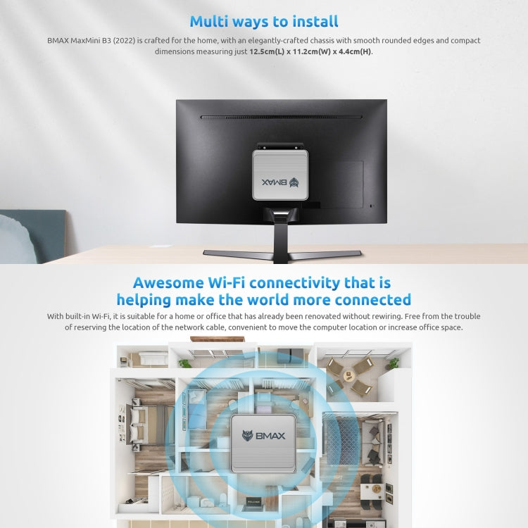BMAX B3 Mini PC Windows 11 16GB512GB Intel N5095 4K WiFi5 by BMAX
