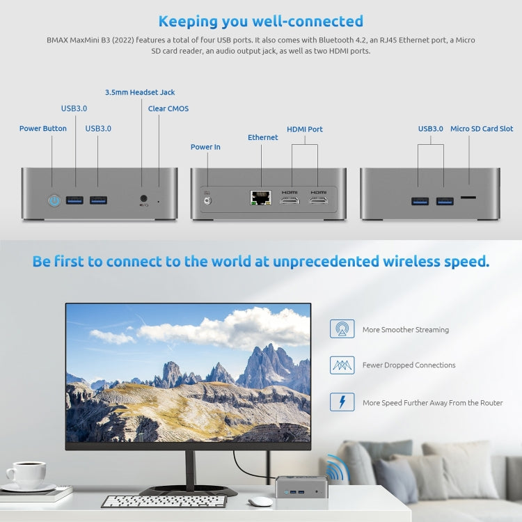 BMAX B3 Mini PC Windows 11 16GB512GB Intel N5095 4K WiFi5 by BMAX