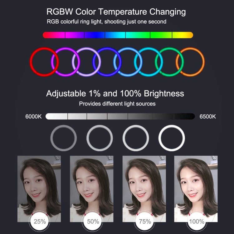 LuzPro RGBW11.8 Luz de Estudio Para Video Con Trípode 1.1 m