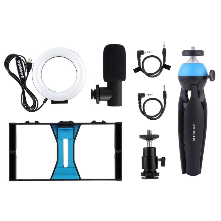 PULUZ 4 en 1 Vlogging Kit para Smartphone Anillo RGBW 4,7 pulgadas