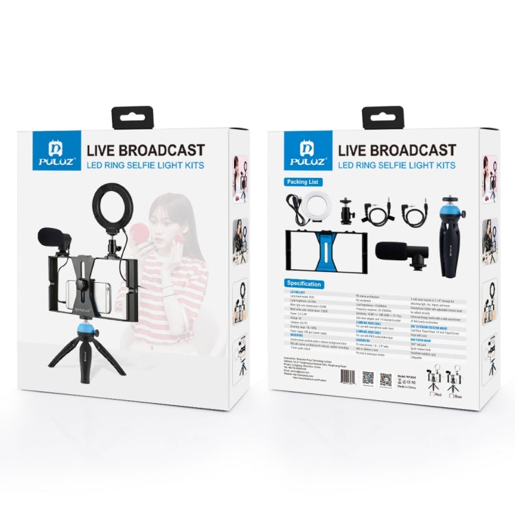 PULUZ 4 en 1 Vlogging Kit para Smartphone Anillo RGBW 4,7 pulgadas