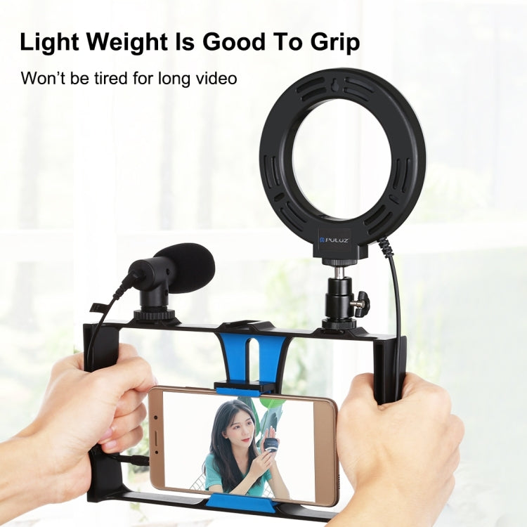 PULUZ 4 en 1 Vlogging Kit para Smartphone Anillo RGBW 4,7 pulgadas