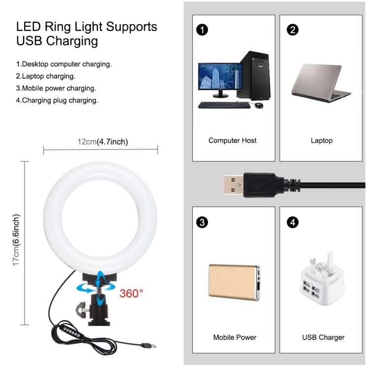 PULUZ 4 en 1 Vlogging Kit para Smartphone Anillo RGBW 4,7 pulgadas