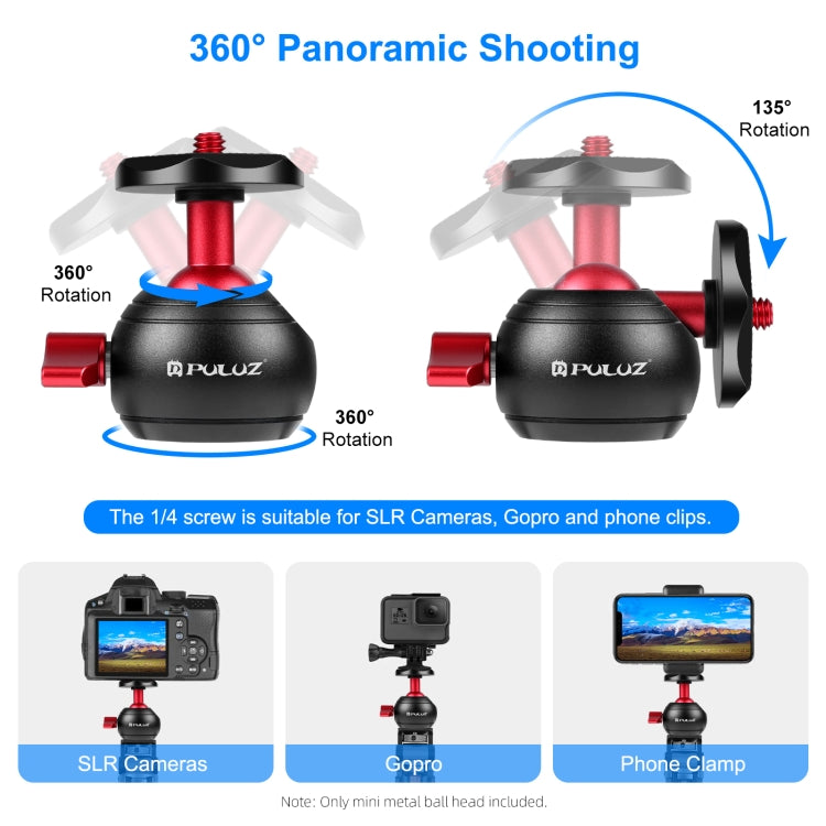 PULUZ Trípode Vivo para Vlogging de Escritorio de Madera Cabezal Esférico