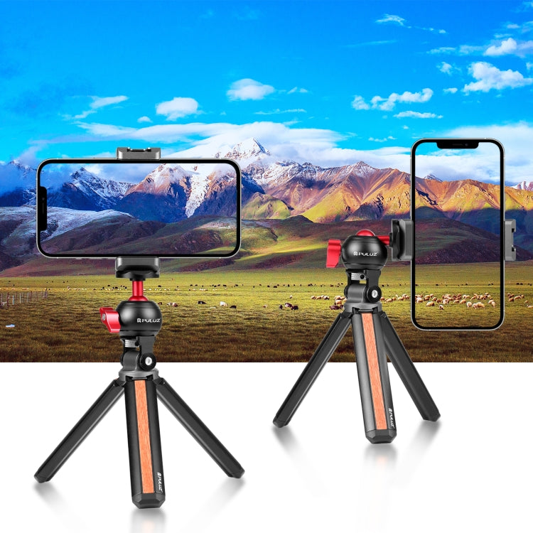 PULUZ Trípode Vivo para Vlogging de Escritorio de Madera Cabezal Esférico
