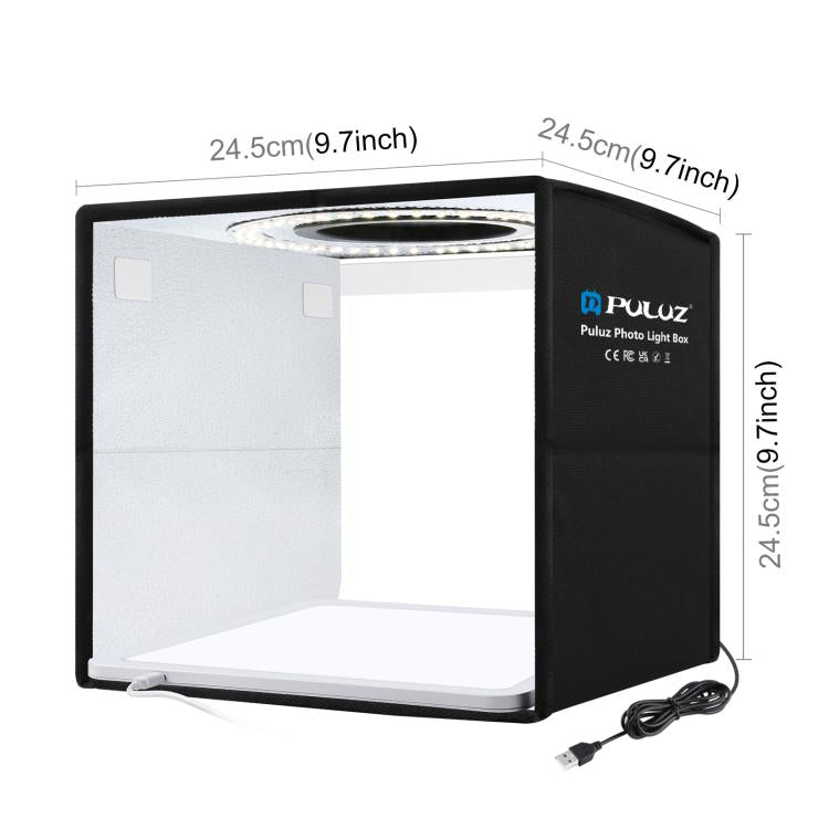 PULUZ 25cm LED Caja de Estudio CRI Alto Fondo 12 Colores