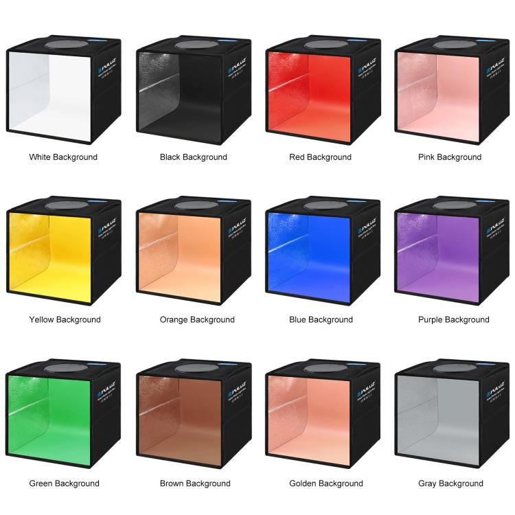 PULUZ 25cm LED Caja de Estudio CRI Alto Fondo 12 Colores