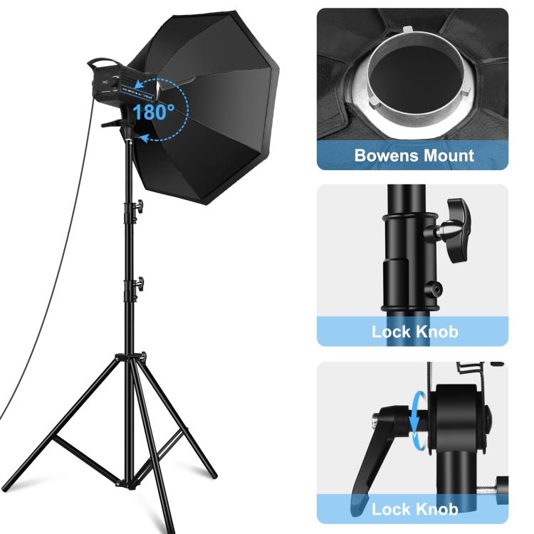 PULUZ 150W 3200K-5600K Estudio Luz Kit Con Softbox CRI Alto