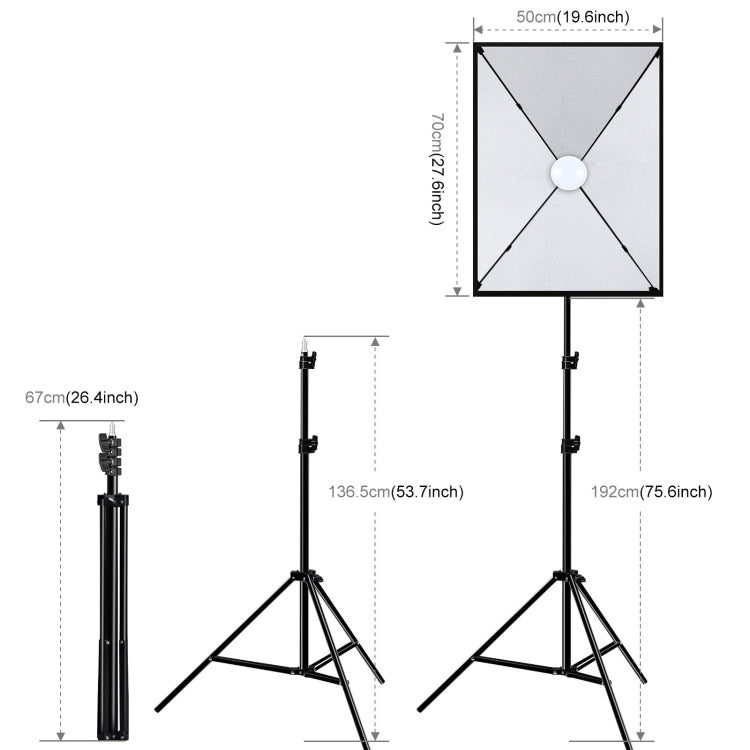 PULUZ Softbox Kit Iluminación Fotografía 2 Bombillas