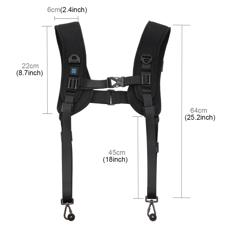 PULUZ 3en1 Correa Cintura para Cámara SLR Doble Hombro Kit