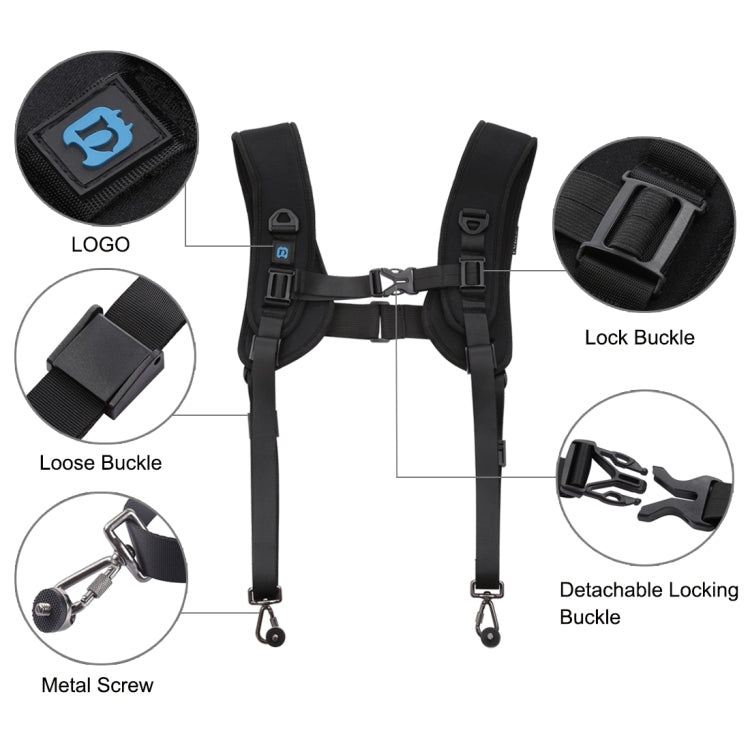 PULUZ 3en1 Correa Cintura para Cámara SLR Doble Hombro Kit