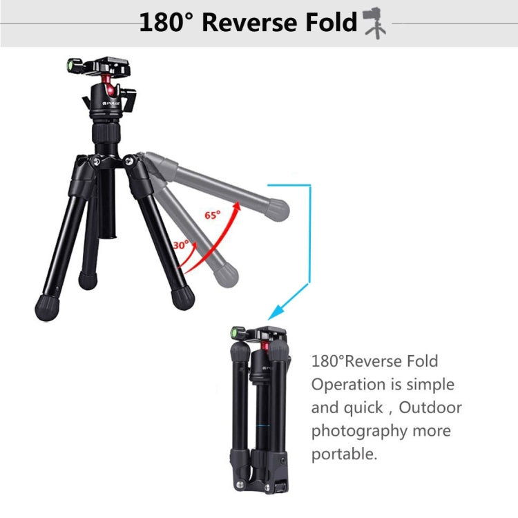 PULUZ Pocket Mini Microspur Trípode Rótula 360 Grados