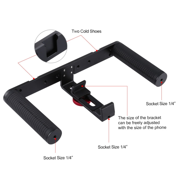 PULUZ Video Rig Para Smartphone Doble Mango Estabilizador