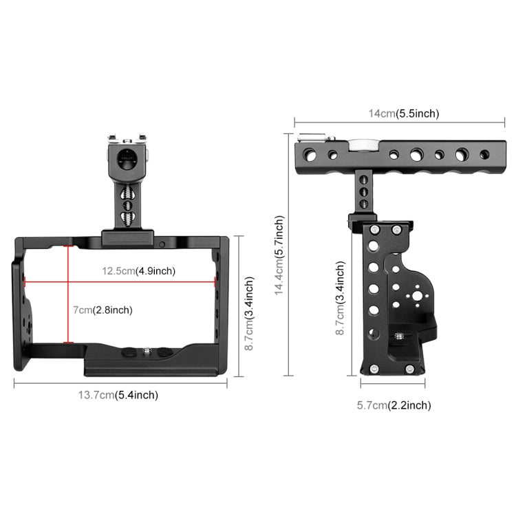 Puluz Jaula Cámara Para Sony A6600 Con Mango Ergonomico Pro