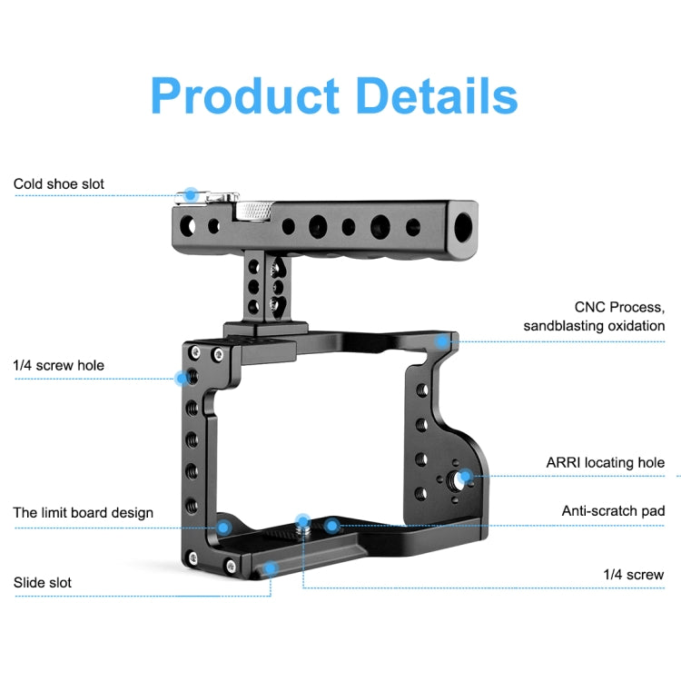 Puluz Jaula Cámara Para Sony A6600 Con Mango Ergonomico Pro