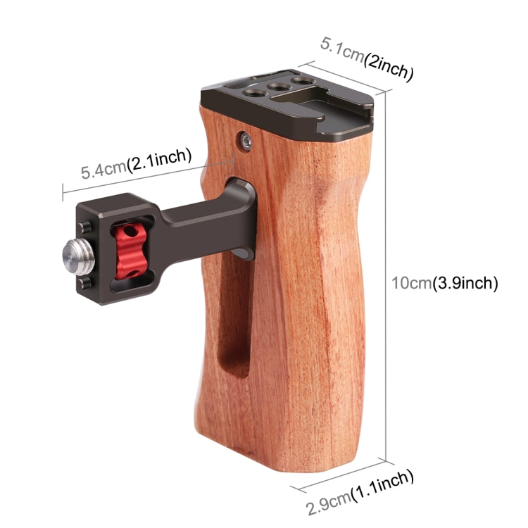 PULUZ Mango Lateral De Madera Para Camara Con Zapata Fria