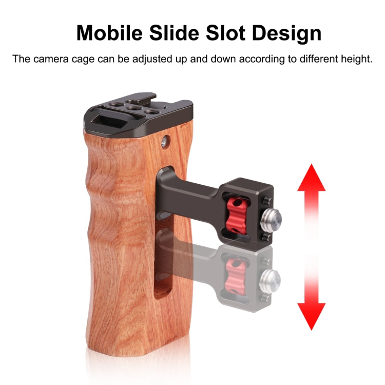 PULUZ Mango Lateral De Madera Para Camara Con Zapata Fria