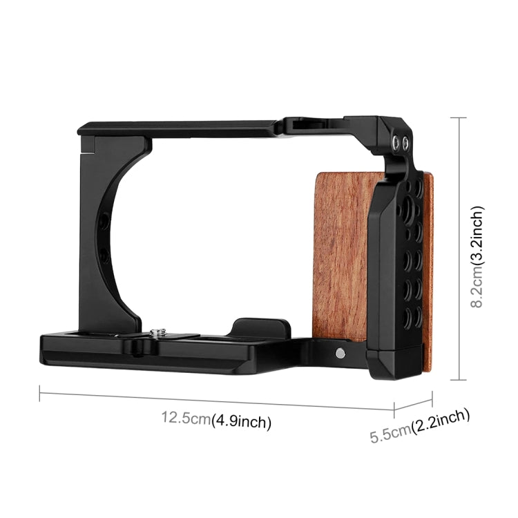 PULUZ ZV-E10 Jaula de Cámara con Mango de Madera Rig