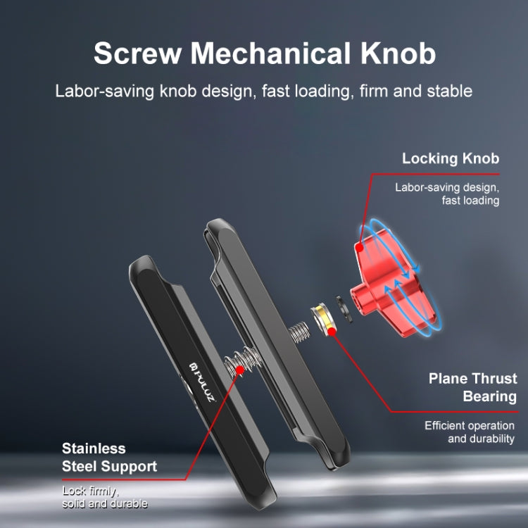 PULUZ Soporte Brazo Mágico CNC Retrovisor Moto 360 Grados