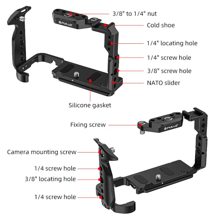 Sony ILME FX2B PULUZ Metal Camera Cage Stabilizer Rig Aluminio