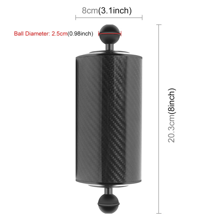 PULUZ Brazo Flotante Carbono Dos Bolas 9,84 Pulgadas
