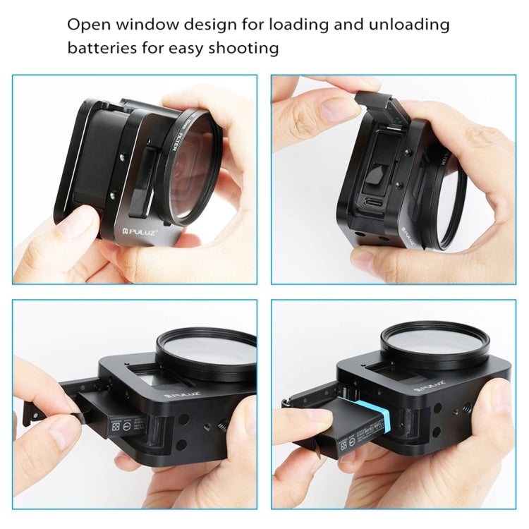 PULUZ GoPro HERO8 Jaula Protectora CNC Aluminio Lente UV52mm