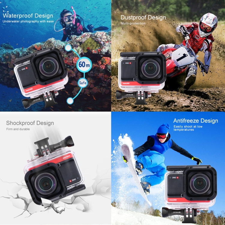 PULUZ 60m Carcasa Buceo Impermeable para Insta360 ONE R 4K