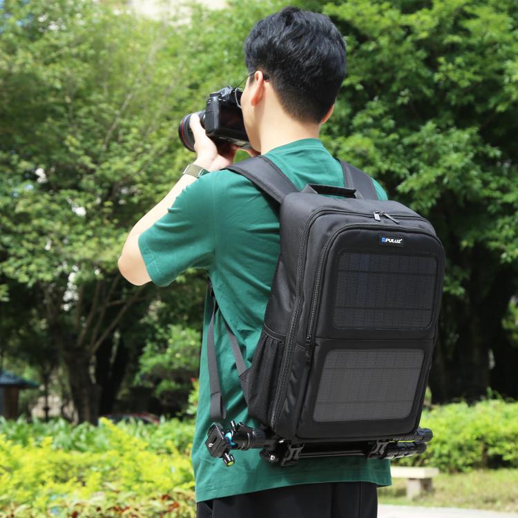PULUZ Mochila Para Cámara Portátil Con Energía Solar