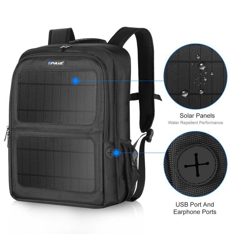 PULUZ Mochila Para Cámara Portátil Con Energía Solar