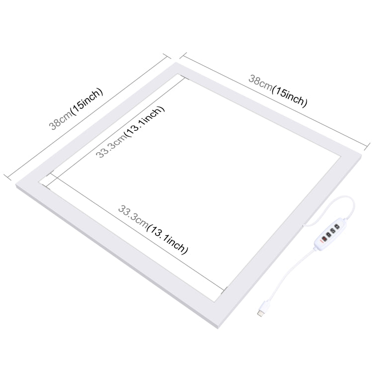 PULUZ 38cm 1200LM LED Panel de Fotografía Sin Sombras