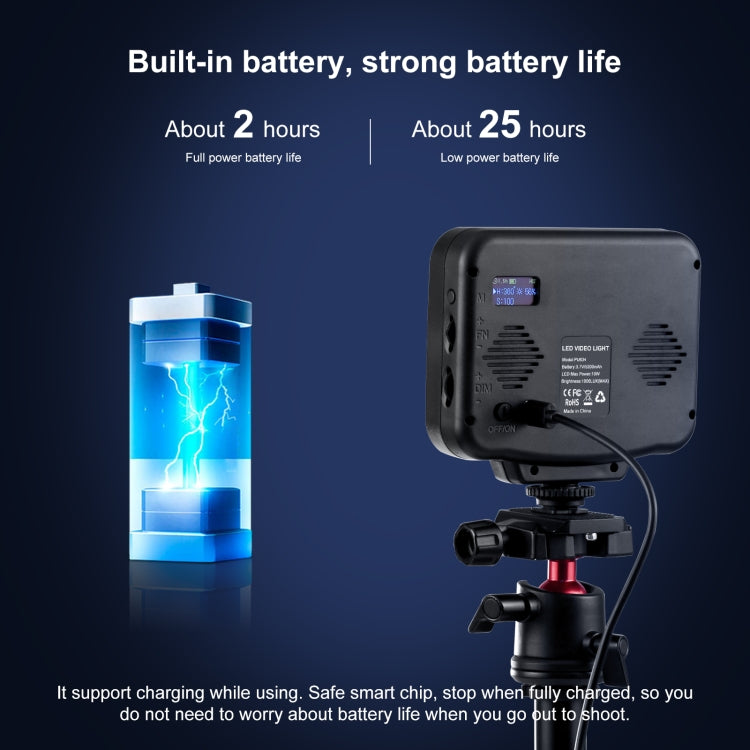 PULUZ Pocket 2500-9900K+RGB Luz LED Para Fotografía Portátil Batería 5200mAh