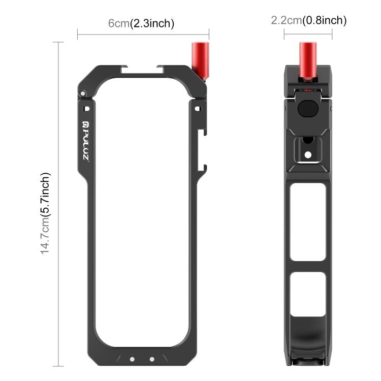 PULUZ Insta360 X5 Jaula CNC De Aluminio Con Tapa De Lente