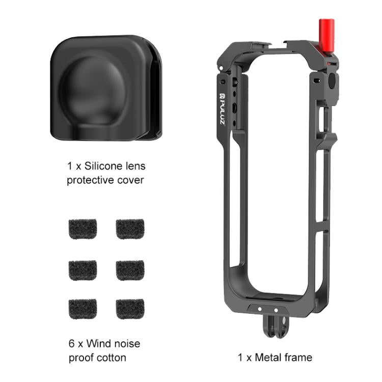 PULUZ Insta360 X5 Jaula CNC De Aluminio Con Tapa De Lente