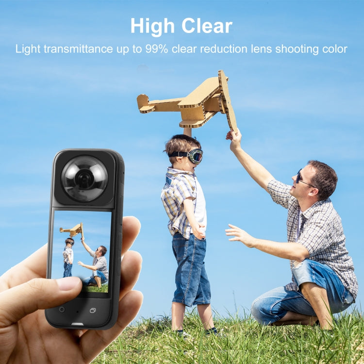 PULUZ Insta360 X3 Protector de Lente Vidrio Templado 9H
