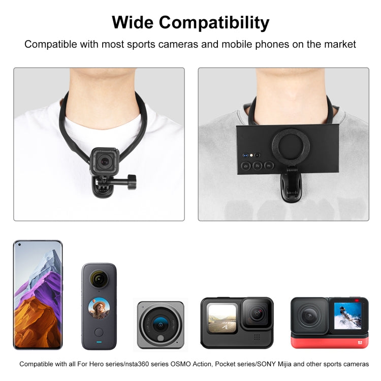 PULUZ Soporte cuello magnético para GoPro y teléfonos