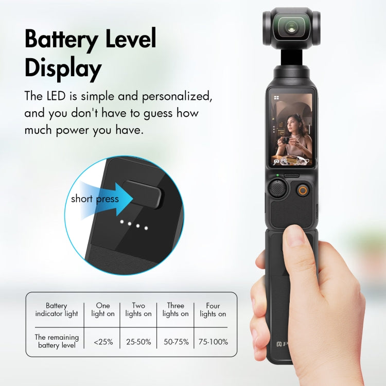 PULUZ Empuñadura Batería 2800mAh para DJI Osmo Pocket 3