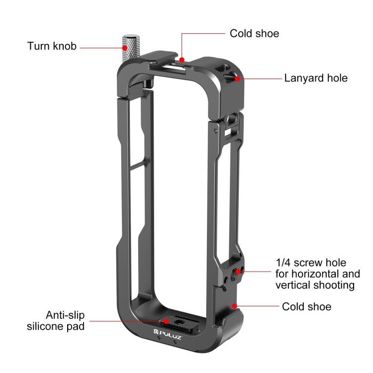 PULUZ Insta360 X4 Carcasa Protectora de Metal Aluminio CNC
