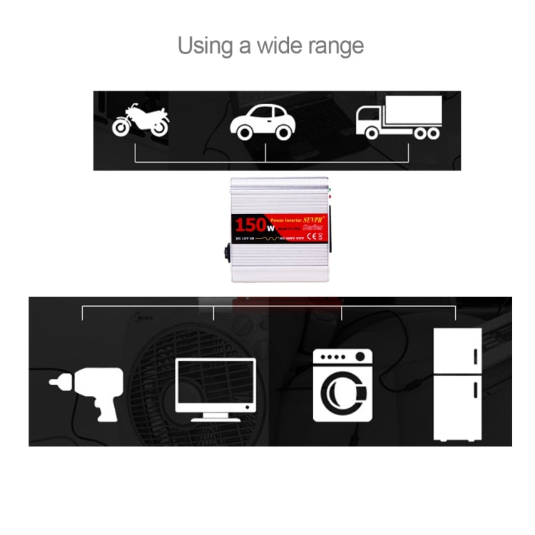 SUVPR DY-8102 Inversor de Corriente para Automóvil 150W