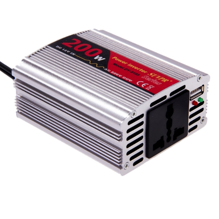 SUVPR DY-8103 Inversor Coche 200W USB 500mA Toma Universal