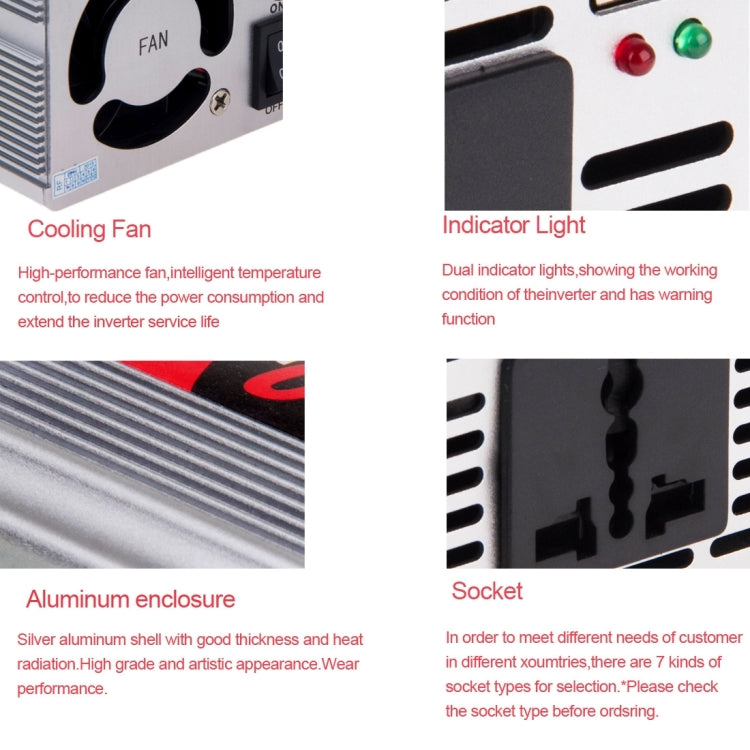 SUVPR DY-8103 Inversor Coche 200W USB 500mA Toma Universal