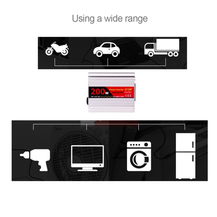 SUVPR DY-8103 Inversor Coche 200W USB 500mA Toma Universal
