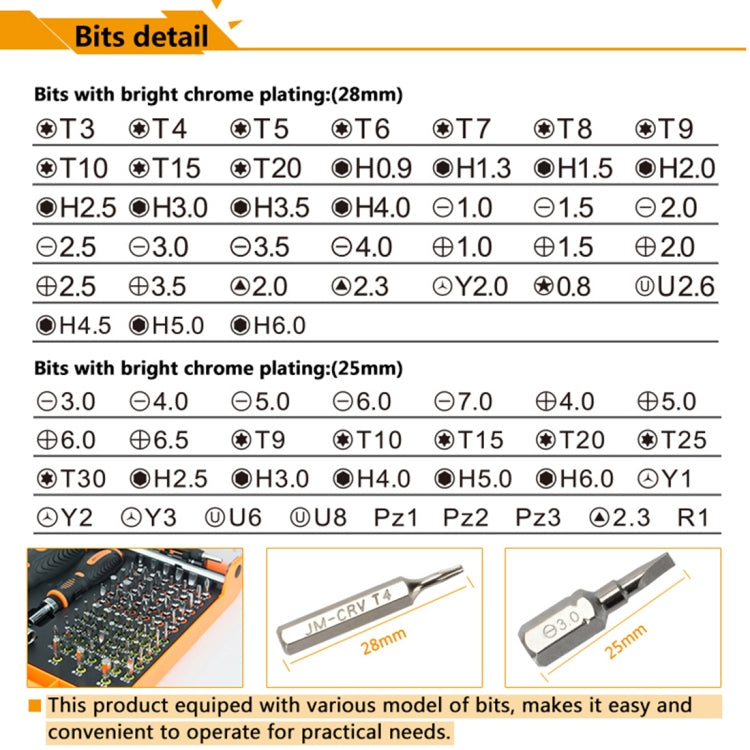 JAKEMY JM-6113 73 en 1 Set Herramientas Extensión Magnética