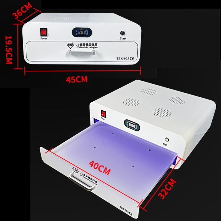 TBK TBK-905 Caja de curado UV 220V para dispositivos móviles 4 puertos LED