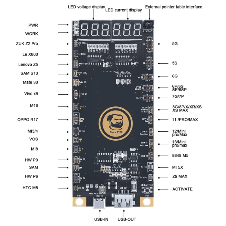 BA27 Tablero Batería IPhone Android Monitoreo Real