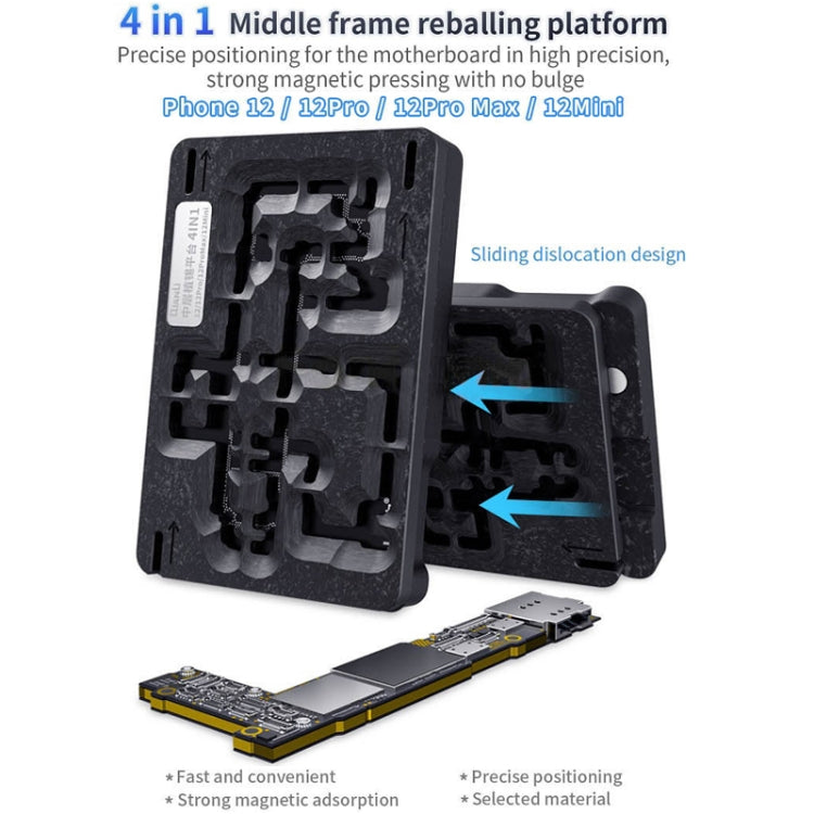 Qianli 4 En 1 Plataforma De Reballing Con Atracción Magnética Para iPhone 12