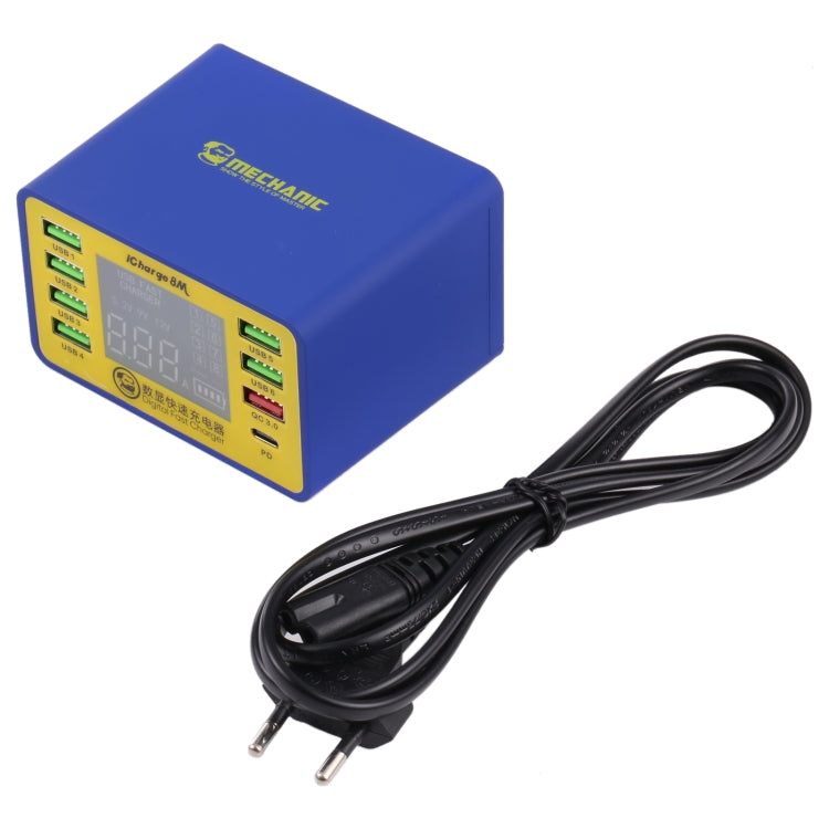 Icharge 8M QC 3.0 Cargador USB C con LCD Enchufe Europeo