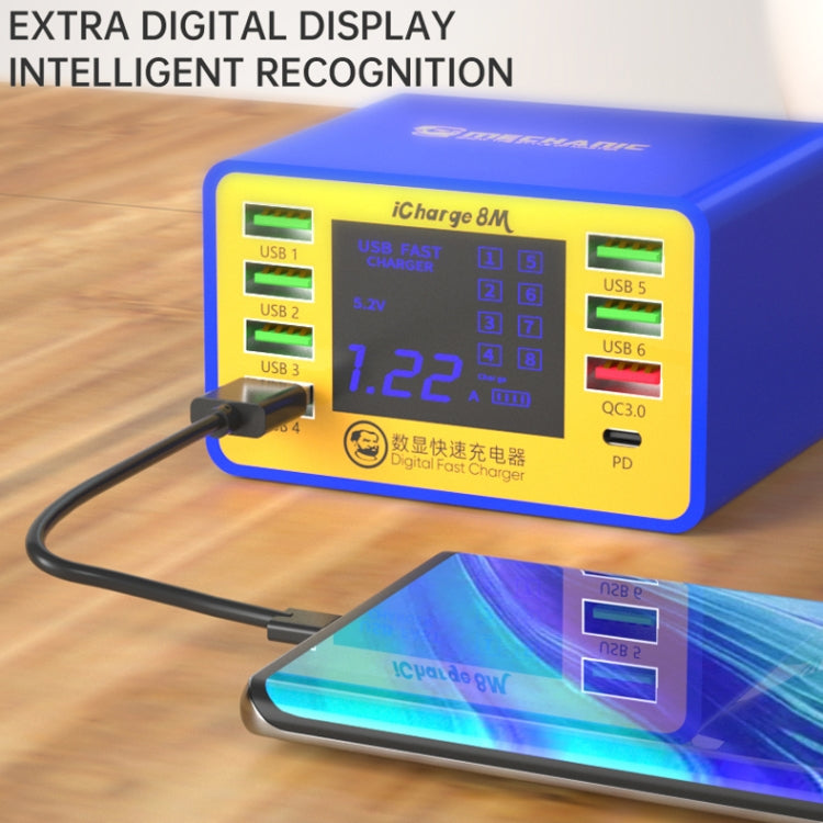 Icharge 8M QC 3.0 Cargador USB C con LCD Enchufe Europeo